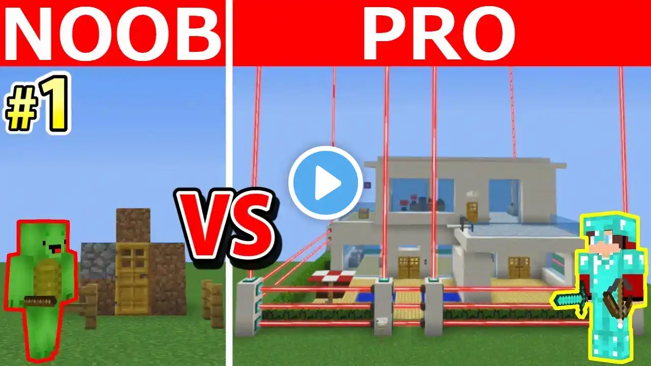 NOOB vs PRO Episode 1: SAFEST SECURITY HOUSE BUILD CHALLENGE