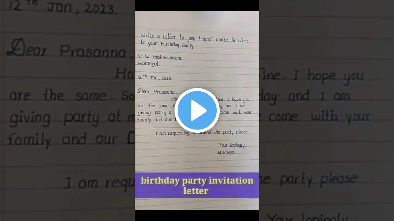 birthday party invitation letter write a letter to your friend to your birthday party invitation