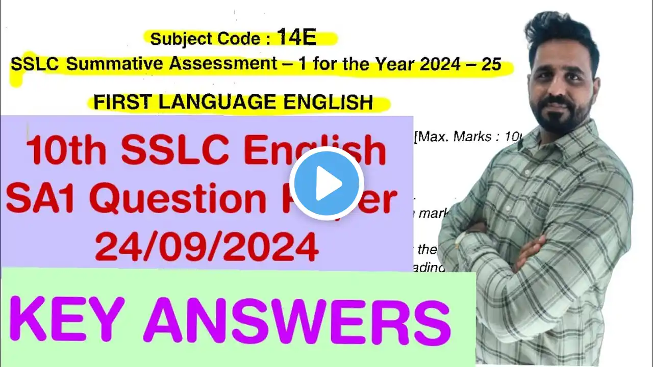KEY ANSWERS of English Mid-Term 2024 SA1 24/09/2024 Question Paper: Unbelievable!