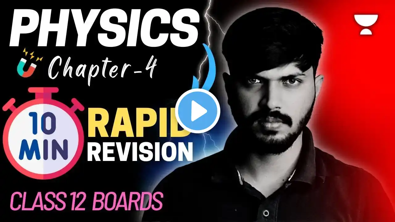 Moving Charges & Magnetism in 10 mins 😱🔥 Ch 4 Physics Class 12 Boards 2024 Score 70/70 Physics