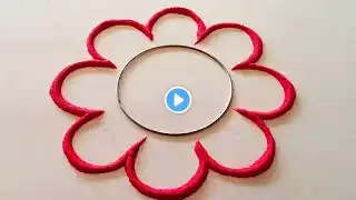 simple rangoli design. Tulsi Vivah rangoli. Easy rangoli designs. small rangoli.