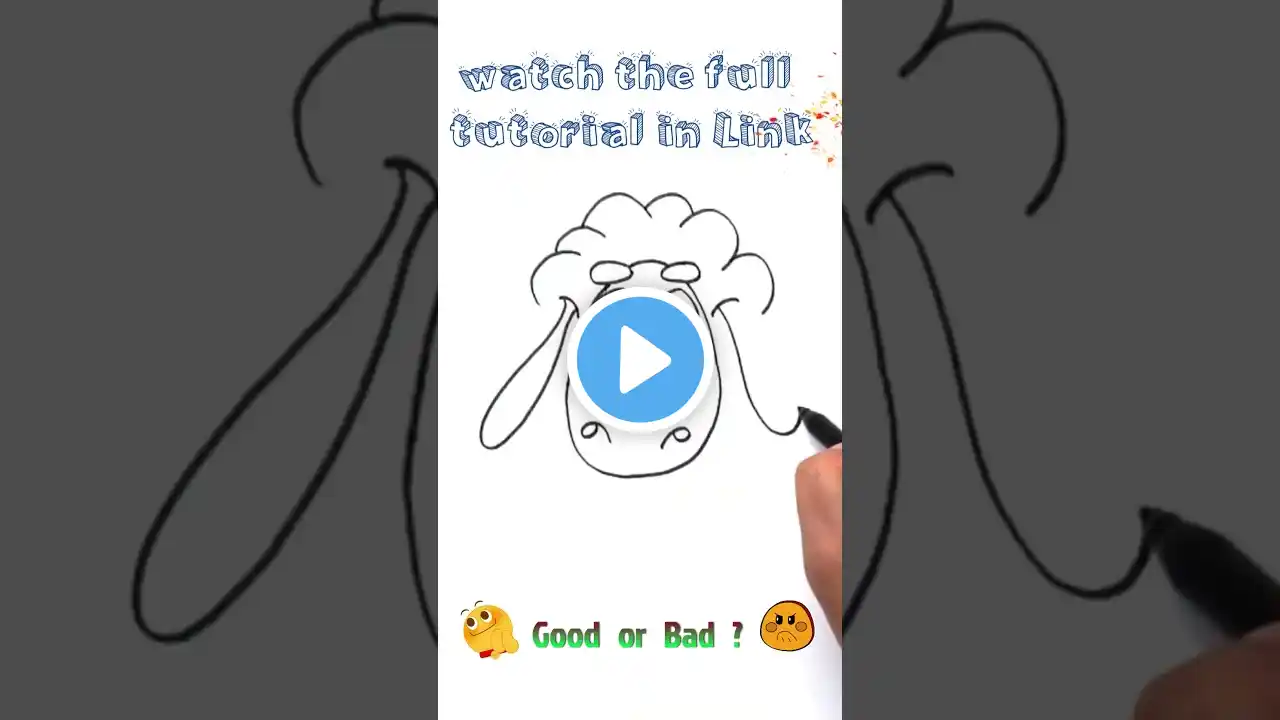 How to draw this cute sheep ❄️Drawing and coloring Step by Step with Agi ❄️ #shorts