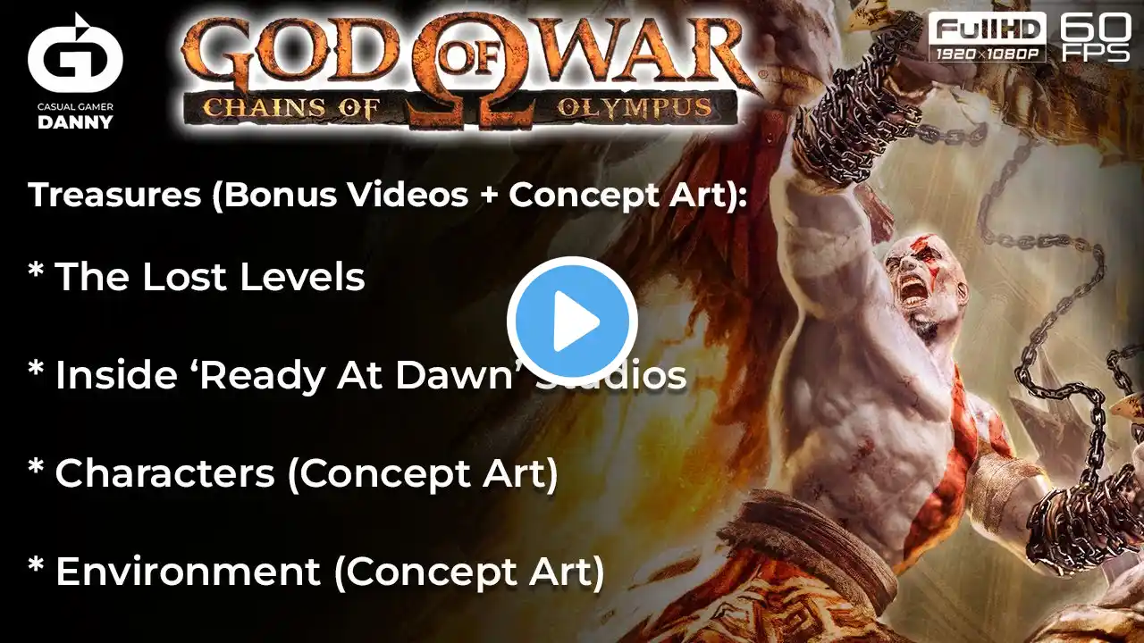 God of War: Chains of Olympus - Treasures: Bonus Videos & Concept Art - (FULL HD - 1080p@60fps)