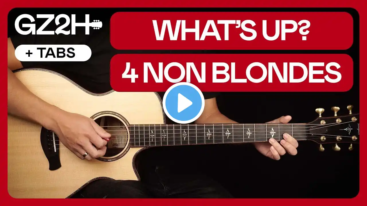 What's Up Guitar Tutorial 4 Non Blondes Guitar Lesson |Chords + Strumming + Lead|