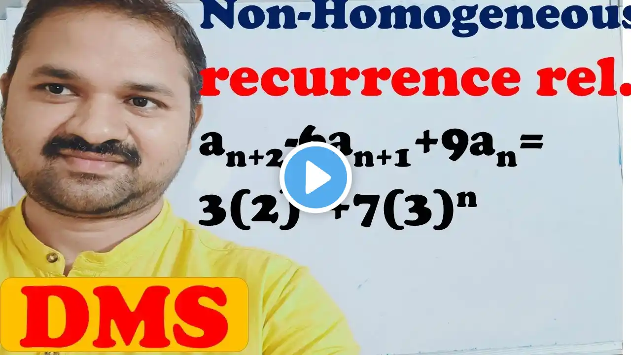 Solve Non Homogeneous Recurrence Relation | a n+2 - 6 a n+1 +9 a n=3(2)^n+7(3)^n | DMS | MFCS | DMGT