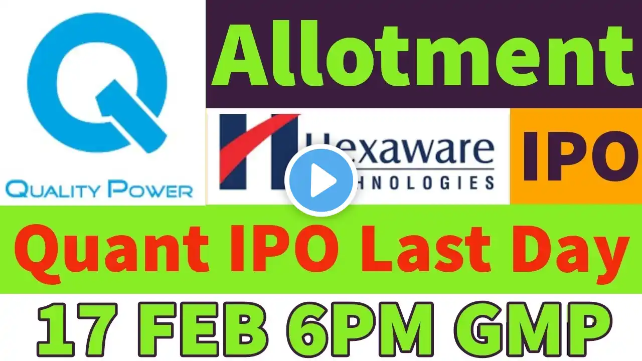 Hexaware ipo allotment status🔥Quality Power Electrical IPO Final Decision🤑hexaware ipo allotment out