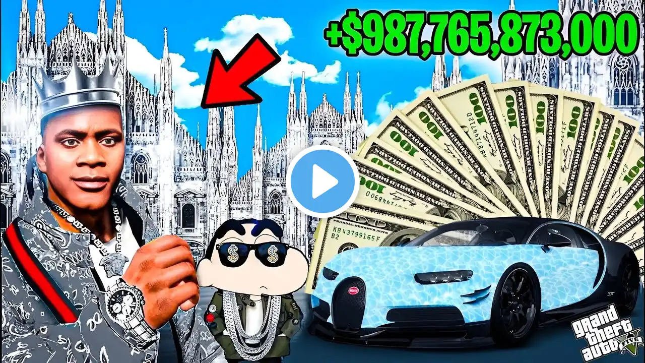 Franklin & Shinchan Collecting $1 To $1,000,000 SUPER Car Showroom In GTA 5!