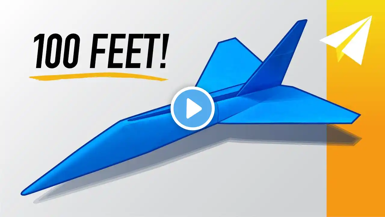 FLIES 100+ FEET! Epic Jet Paper Airplane with Afterburners — How to Make F-35 Durandal