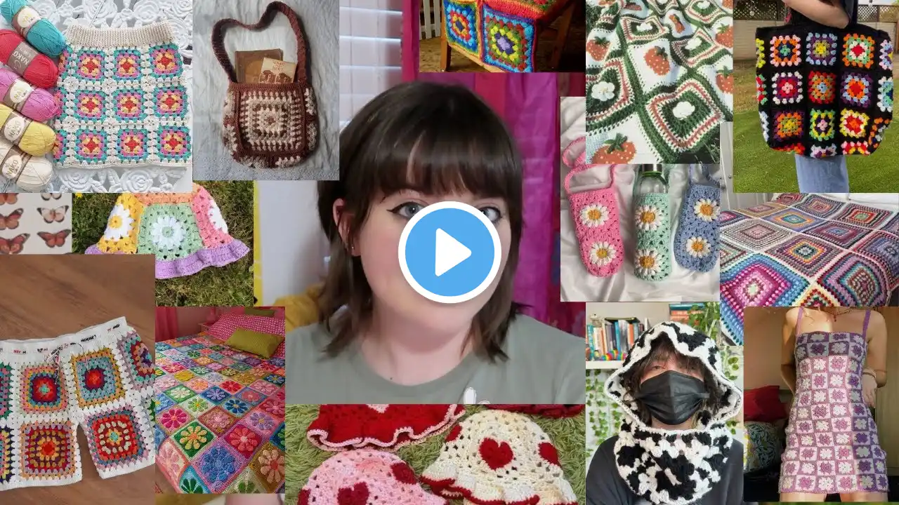 50 easy crochet project ideas for GRANNY SQUARES with free patterns (beginner friendly)