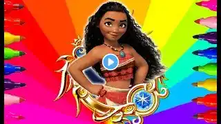 MOANA Disney Princess of PAcific Coloring Book and Drawing for Kids Learning Colors Fun art