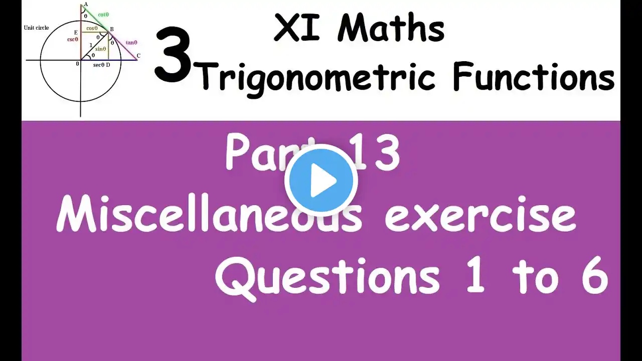 Kerala State 11th maths - Trigonometric Functions - Part 13 - Miscellaneous exercise