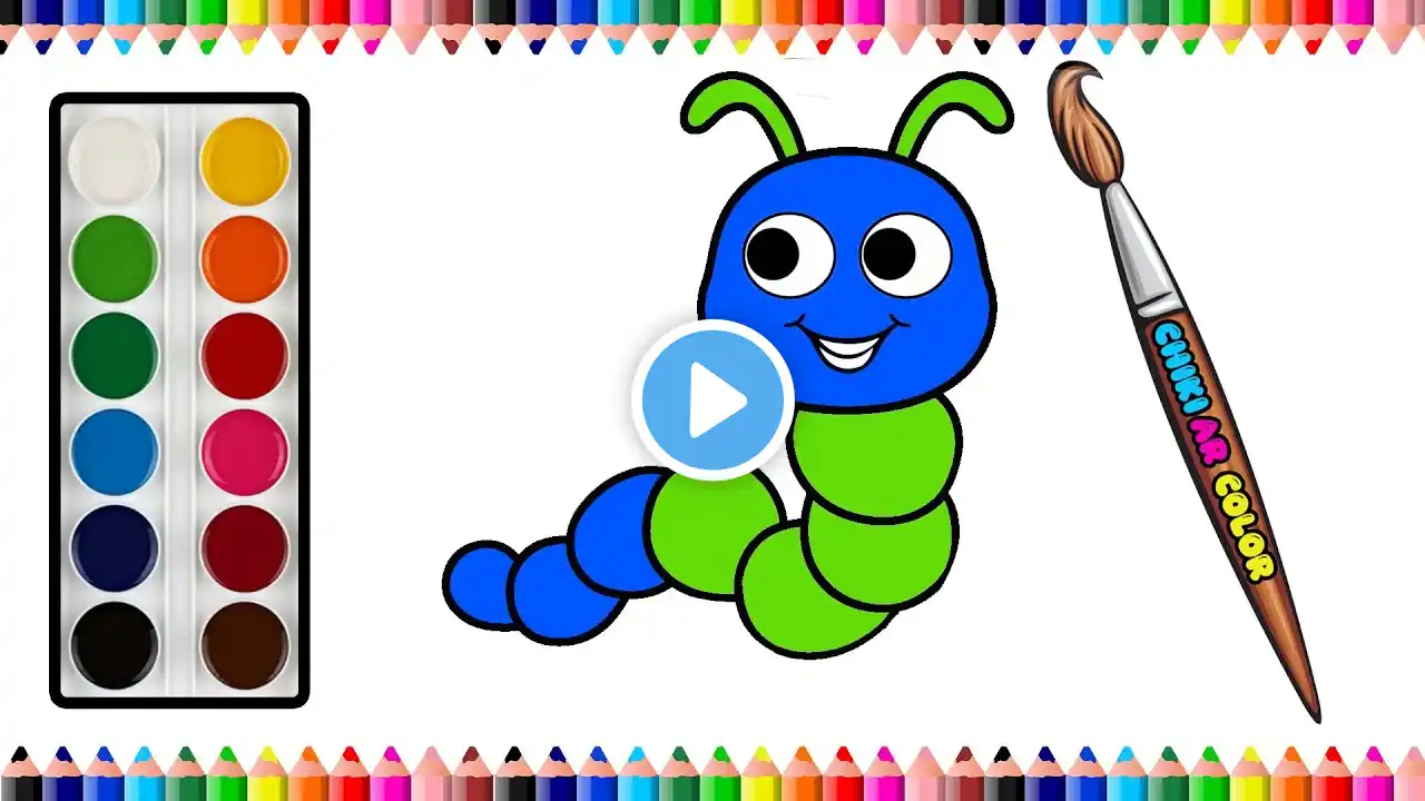 caterpillar Drawing, Painting and Coloring for Kids | Easy Drawing Show