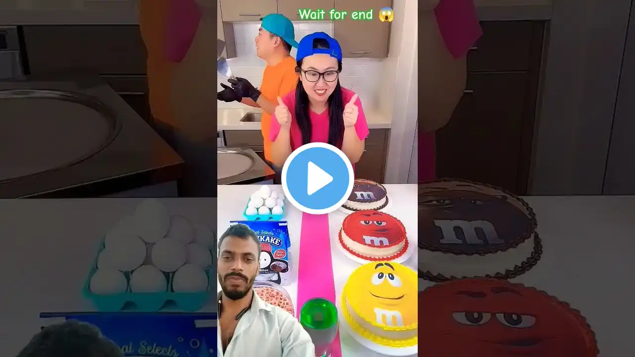 M&M 🆚 cake challenge 😱 #challenge #funny #cake #comedy #trending #shots #shortsfeed #cortoon