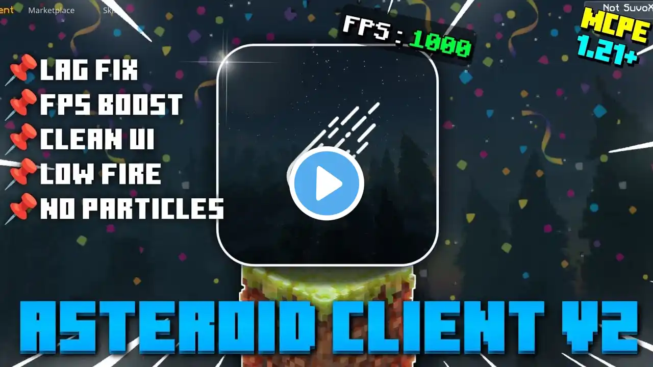Asteroid Client V2 For MCPE 1.21+🔥[Lag Free, FPS Boost]⚡