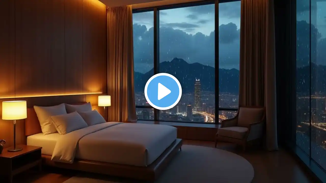 Gentle Rain Sounds for Sleep & Relaxation | Cozy Rainfall Ambience with Thunder & Soft Wind Noise