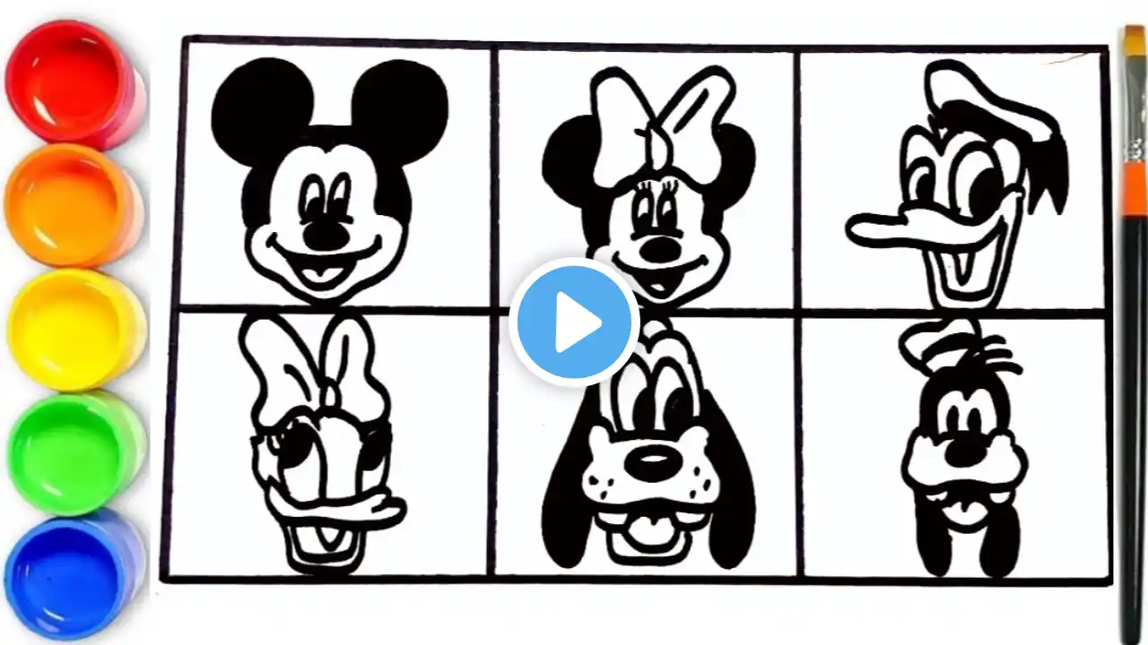 How to draw Mickey Mouse and His Friends | Drawing Mickey Mouse ❤️⚫🎀 | Drawings for Kids