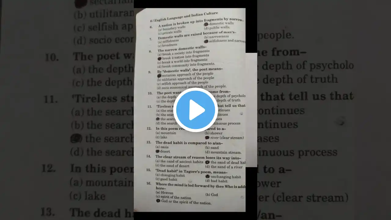 Foundation Course English 1st Year Most Imp Questions Of Chapter 1|BA BSc BCom etc #shorts #ytshorts