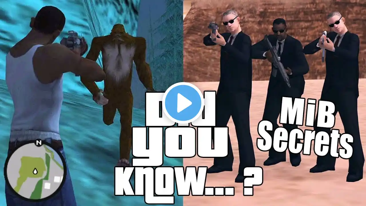 GTA San Andreas Secrets and Facts 26 Men in Black Mystery, Grove Street, Bigfoot Location and Myths