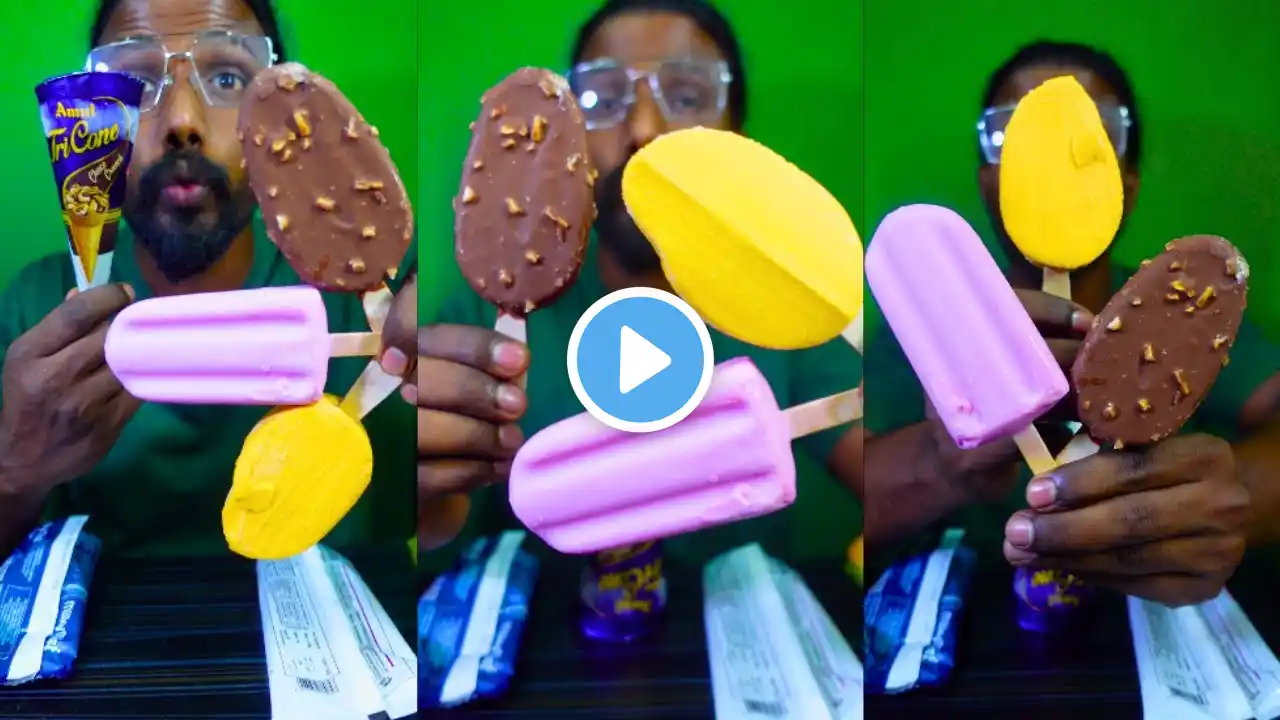 Strawberry chocolate strawberry ice cream lollipop mukbang asmr