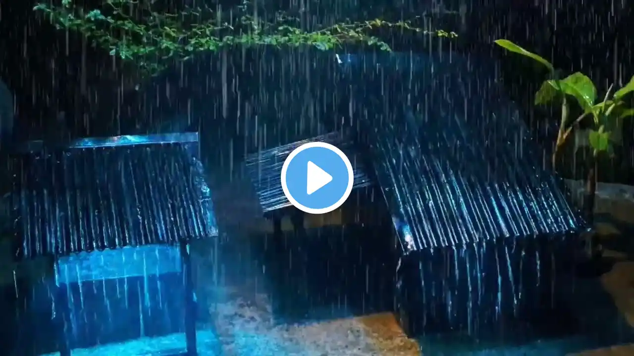 Night Thunderstorm For A Good Sleep | Heavy Rain On Tile Roof & Intense Thunder Sounds | relaxs