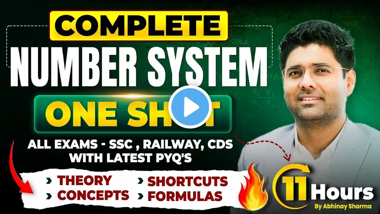 Complete Number System with all Concepts, Tricks & Formulas | One shot | By Abhinay Sharma #SSC2025