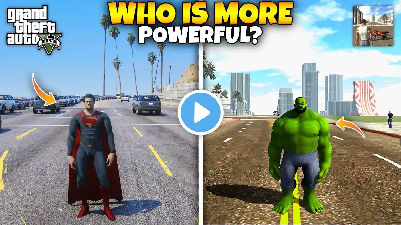 HULK VS SUPERMAN IN INDIAN BIKE DRIVING 3D VS GTA 5😱