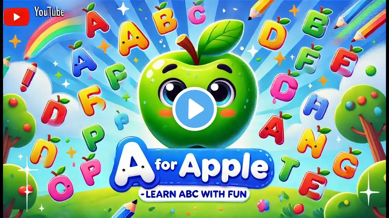 A for Apple 🍎 ABC Song 🎶 | Learn Letters A to Z | Fun Phonics for Kids