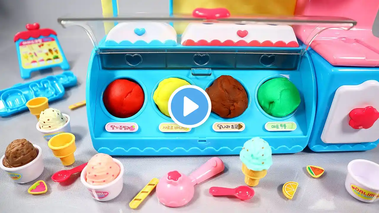 9 Minutes Satisfying with Unboxing Ice Cream Shop Play Doh Miniature Dough Set Store ASMR