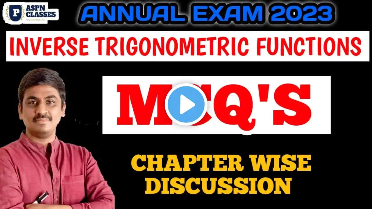 2nd PU INVERSE TRIGONOMETRIC FUNCTIONS MCQ 2023 || CHAPTER WISE MCQ DISCUSSIONS FOR CLASS 12TH ||