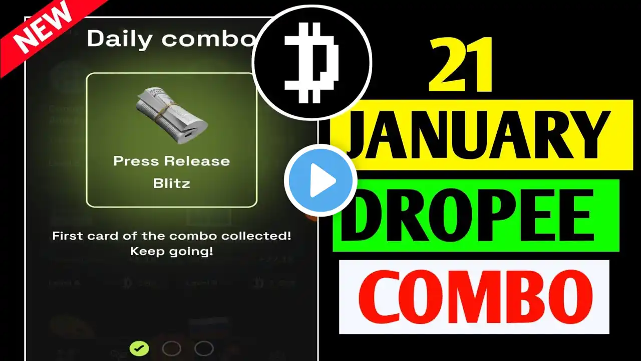 Dropee Daily Combo 21 January | Dropee Daily Combo Today | Daily Combo Dropee | Dropee 21 January