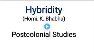 Hybridity by Homi. K. Bhabha concept  in Postcolonial Studies  explained in Urdu Hindi