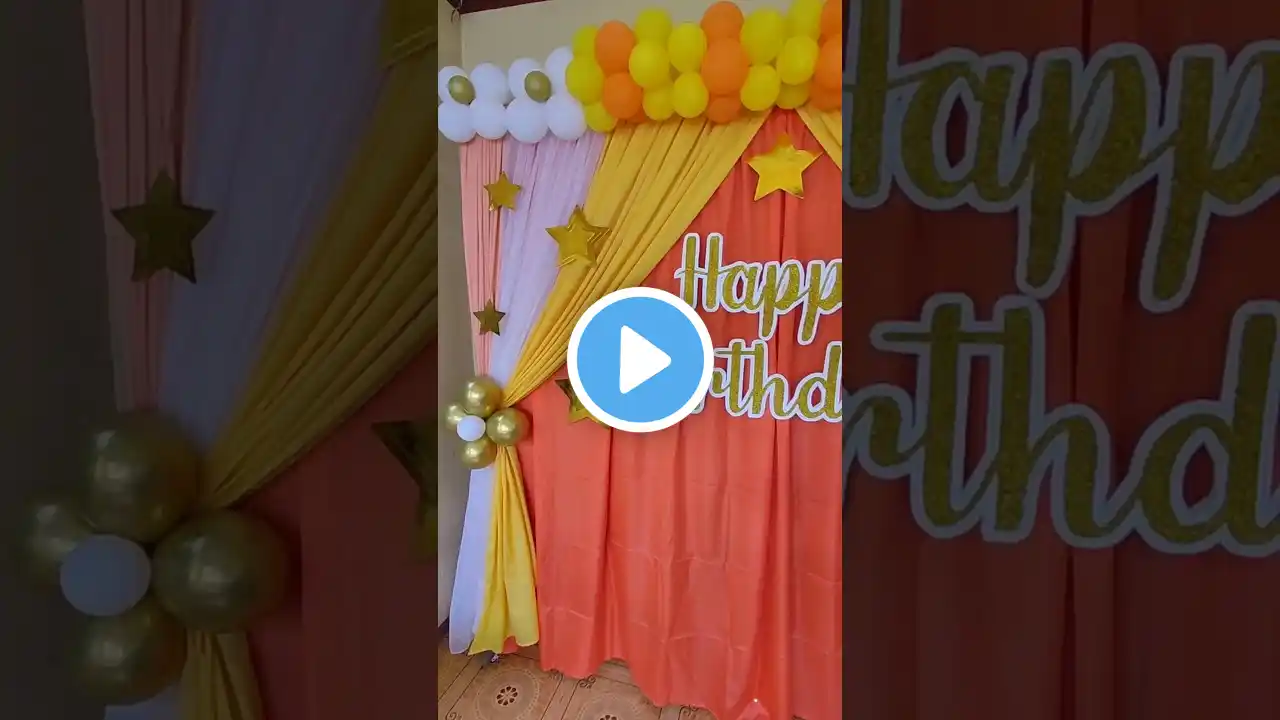 Simple Birthday Backdrop Decoration Ideas #shorts