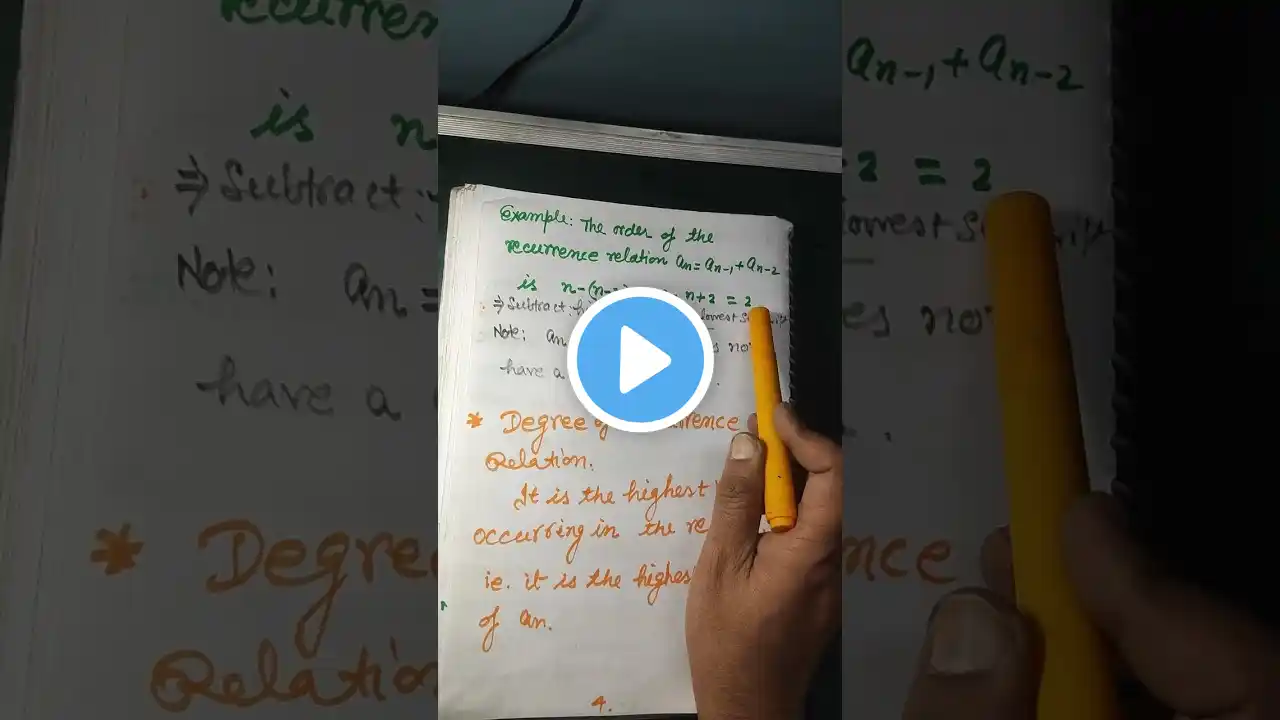 Recurrence Relation : Introduction, Part-1.