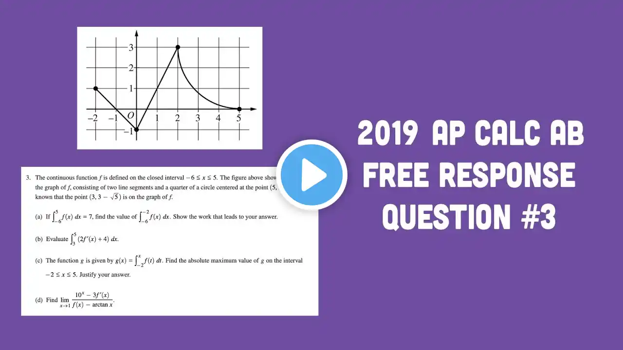 2019 AP Calculus AB FRQ #3