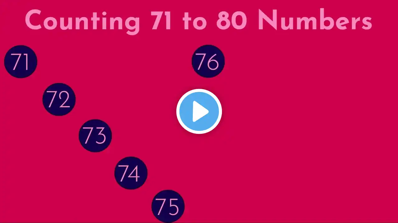 71 to 80 numbers for kids