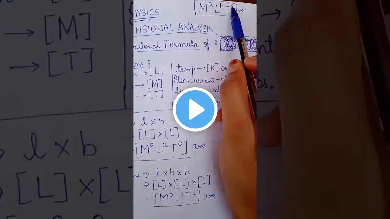 #Dimensional Analysis #Dimensional formula #class11 #Physics