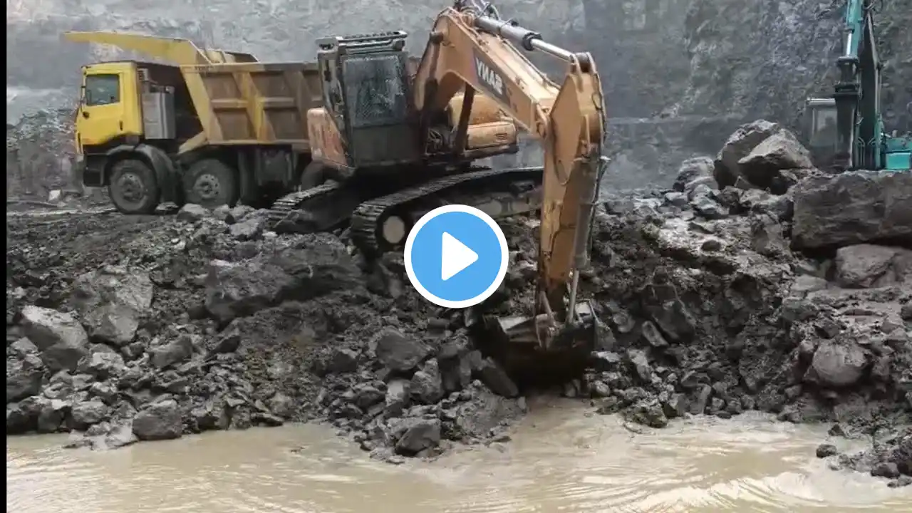 SANY Excavator working Tata prima Loading track #excavator #video #viral #jcb