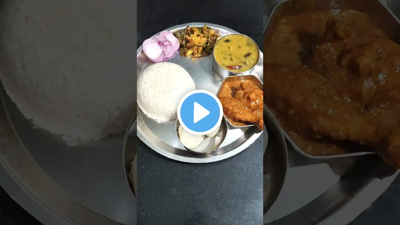 Wednesday Special Veg, Non-Veg Mix Thali 🍗|Delicious Chicken thali | Easy Thali Ideas #shorts #viral