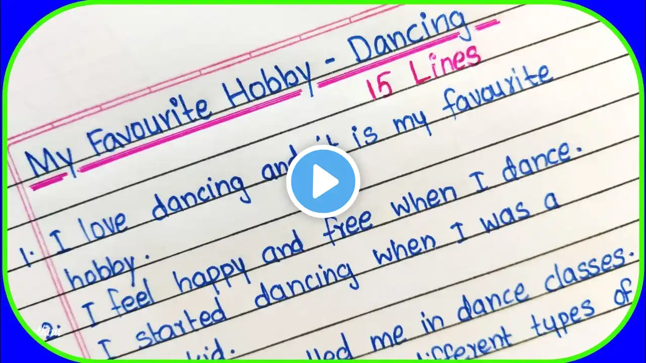 My Hobby Dancing 15 lines Essay|My Hobby Essay|My Hobby Dancing Essay|15 Line About My Hobby Dancing