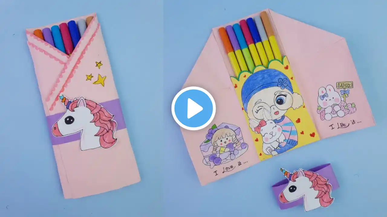 Craft box making | DIY paper pencil case | How to make paper pencil case #Artcyclopedia