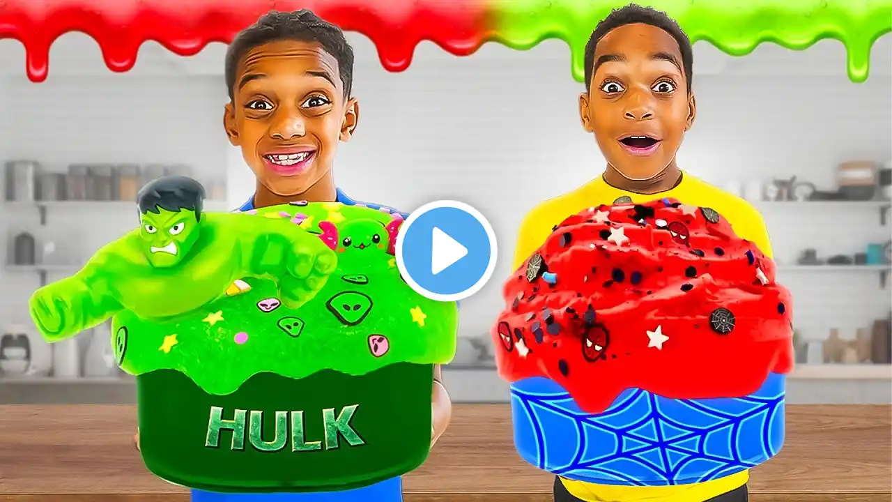 MAKING GIANT FLUFFY SLIME WITH THE PRINCE FAMILY!!