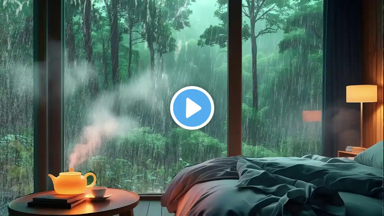 Relaxing Rainfall with Distant Thunder for Deep Sleep, Meditation, and Stress Relief | 10H