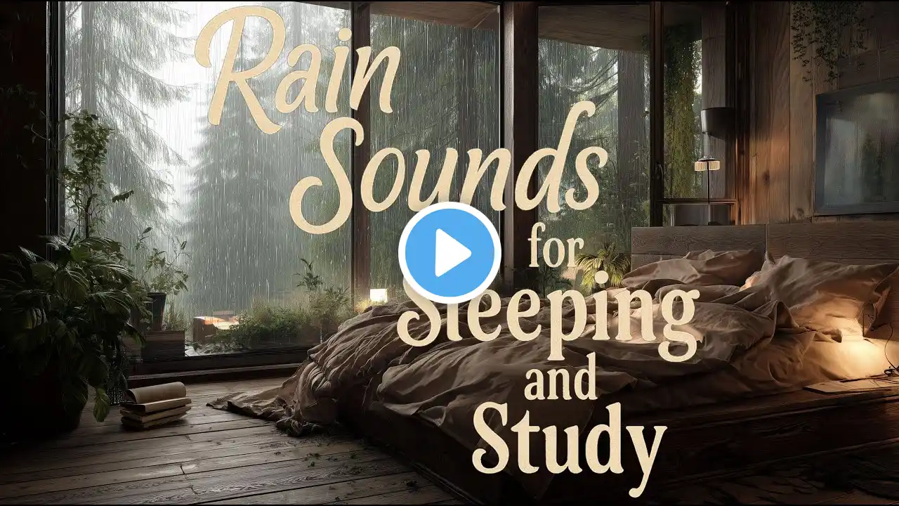 Cozy Forest Bedroom Rain | 12H Heavy Rain Sounds on Window for Deep Sleep & Study