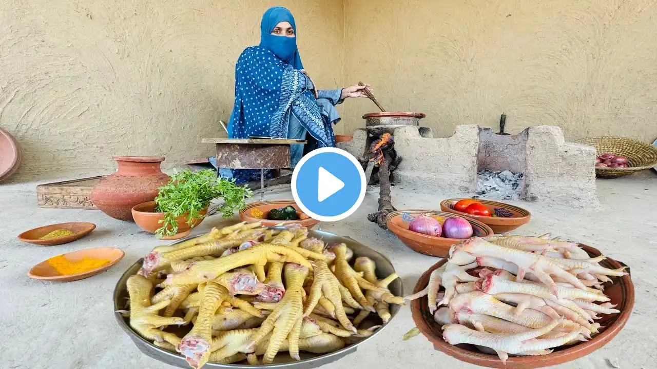 hen legs cooking chicken ke panje chicken leg recipe chicken feet recipe village women making how to