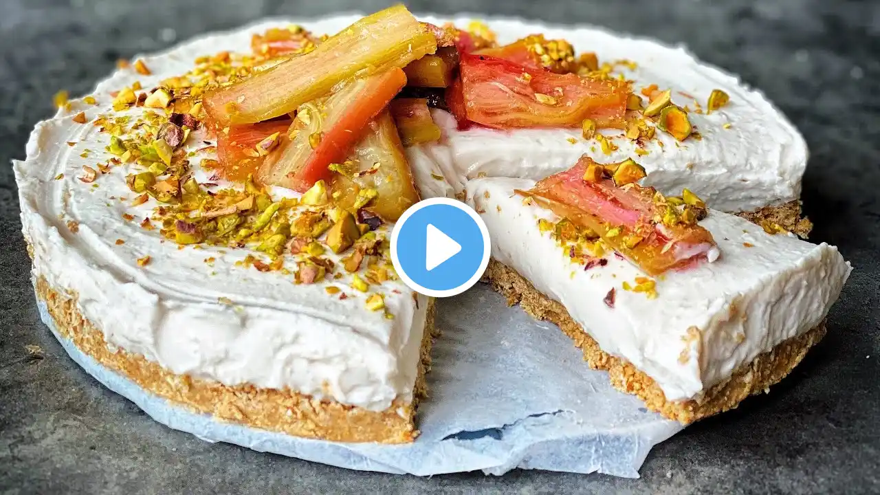 EPIC VEGAN CHEESE CAKE | RHUBARB AND GINGER