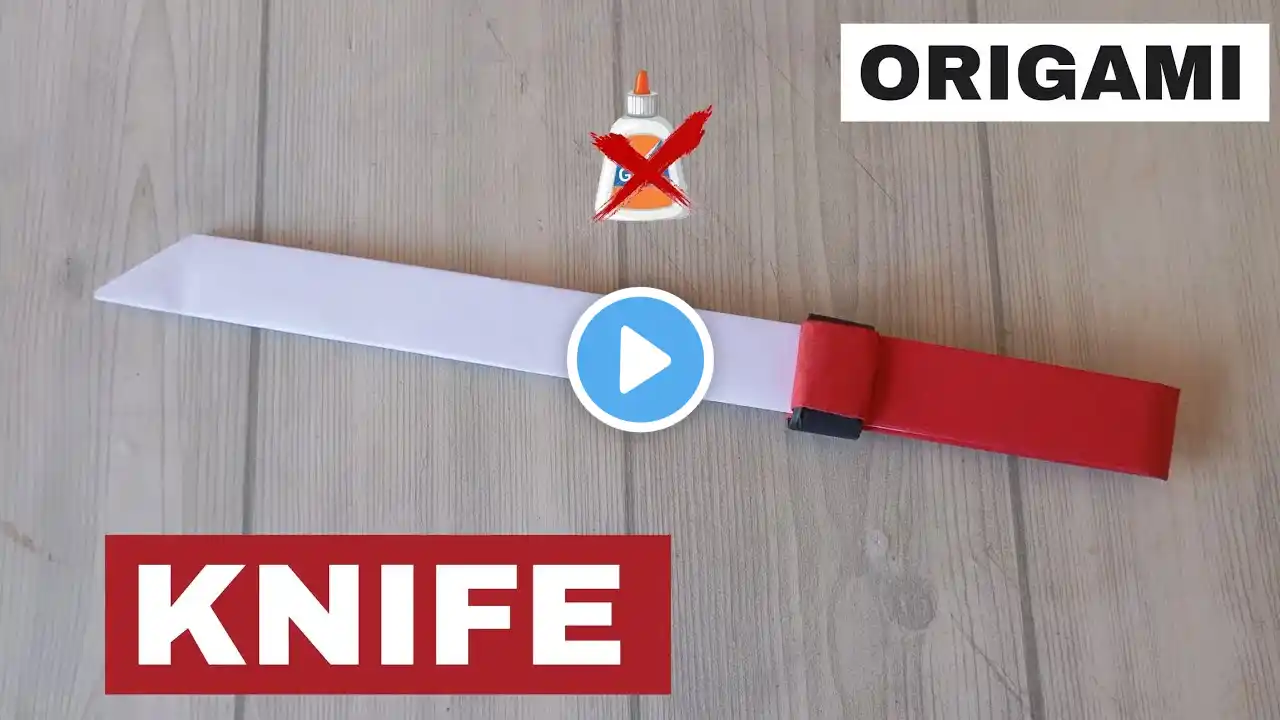 KNIFE ORIGAMI| HOW TO MAKE PAPER KNIFE MAKING WITHOUT GLUE TUTORIEL| #diy #knife #origami