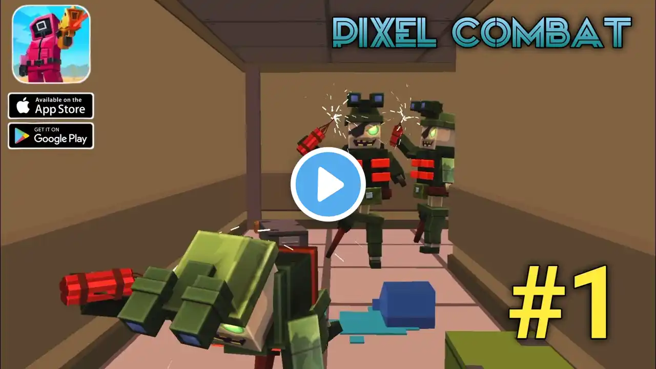 Pixel Combat Gameplay walkthrough part 1(ios, Android)