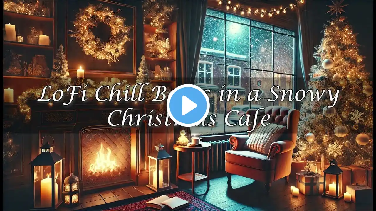 Fireside Jazz | LoFi Chill Beats in a Snowy Christmas Cafe