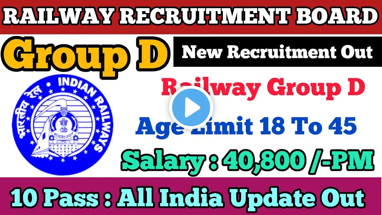 RRB Group D New Recruitment 2025 || All India Update Railway Recruitment Board Apply Now 2025