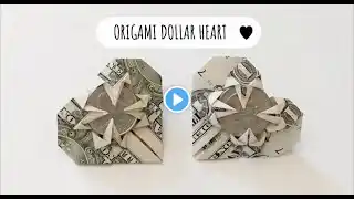 Origami Dollar Heart Stand with Quarter